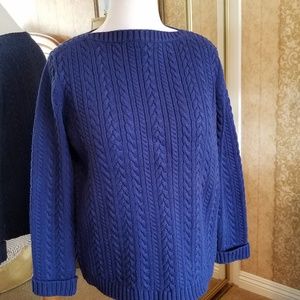 RALPH LAUREN BOAT NECK CABLE KNIT SWEATER EUC